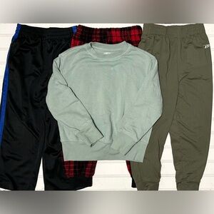 Boys Clothes LOT Size 4-5 Kids‎ Jogger & Pajama Pants Olive Red Black Casual Set